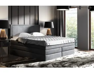 PRESTO 2K eleganckie łóżko kontynentalne 140x200 taśma pinezkowa, pojemnik